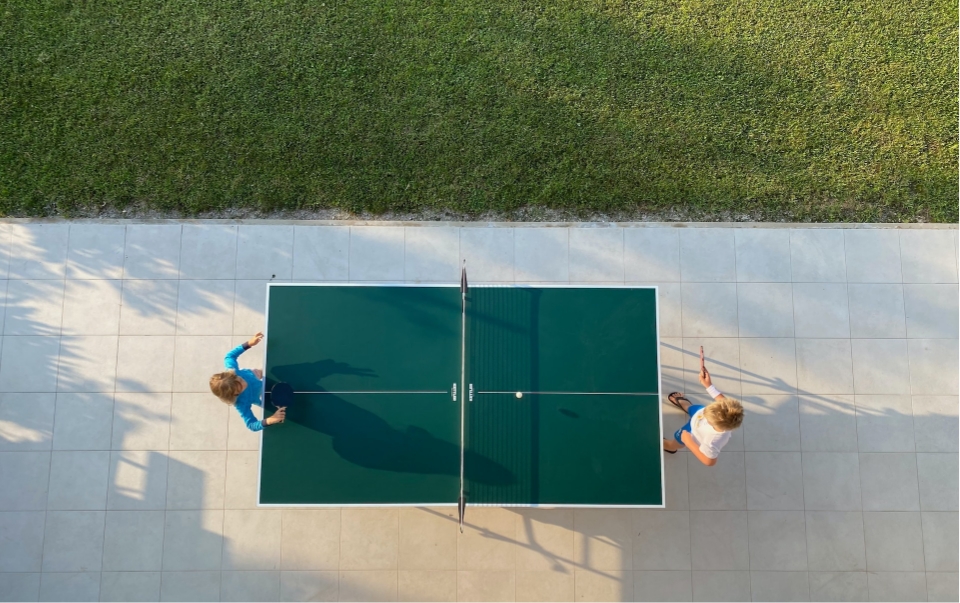 Table tennis activity at Le Grand Marais campsite near Le Touquet