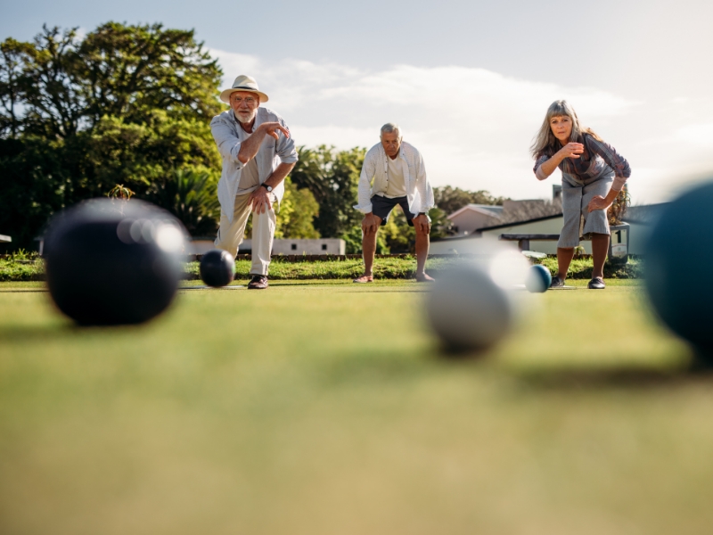 Partie de pétanque au camping le Grand Marais dans le Pas-de-Calais